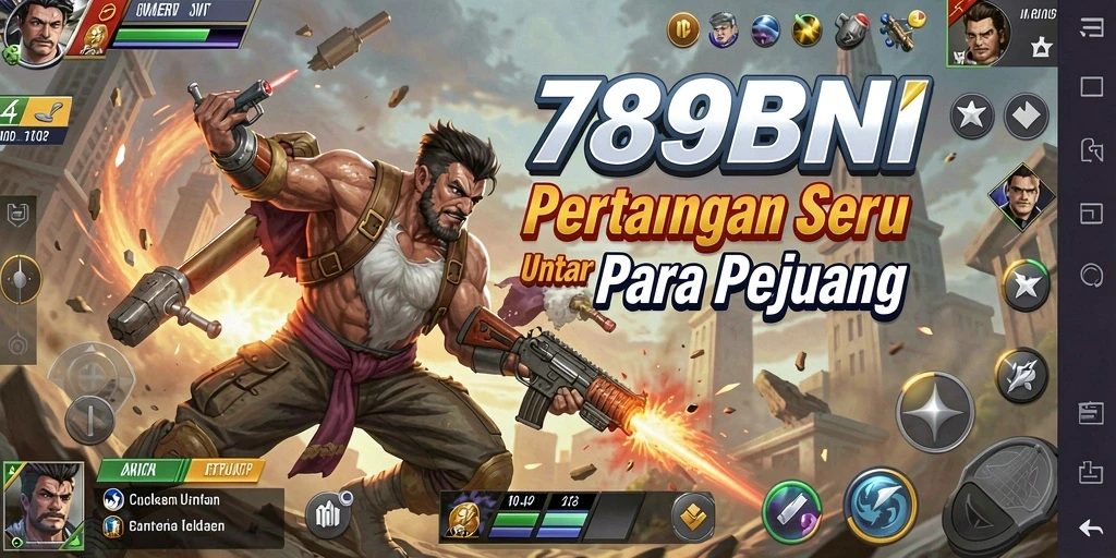 Tangkapan layar <strong>789BNI</strong> menampilkan pertarungan epik dalam arena yang penuh warna.