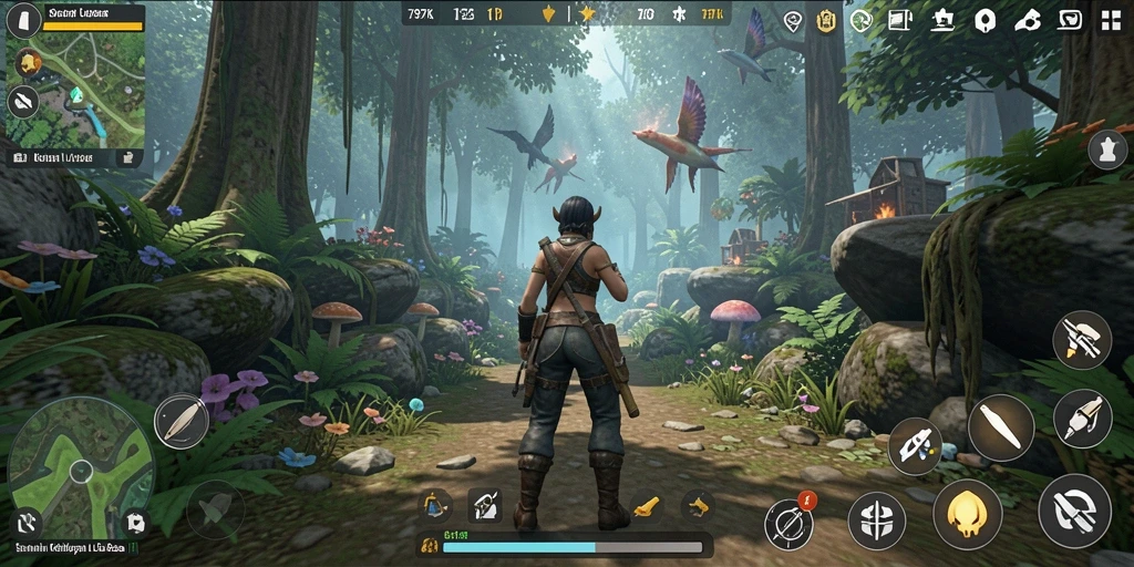 Tampilan gameplay 797K dengan berbagai aktivitas seru di dunia virtual.