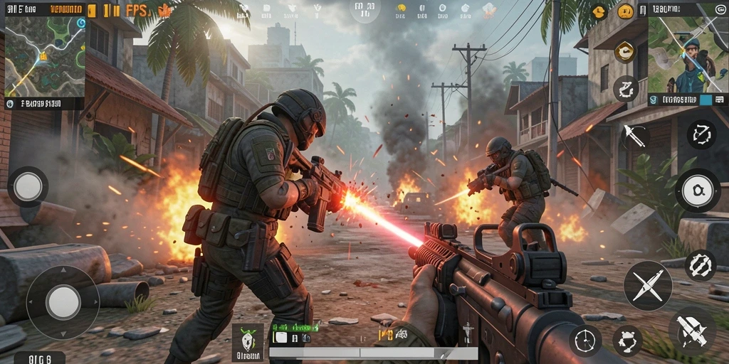 Tampilan gameplay seru dan intens dari 8II yang menampilkan aksi FPS.