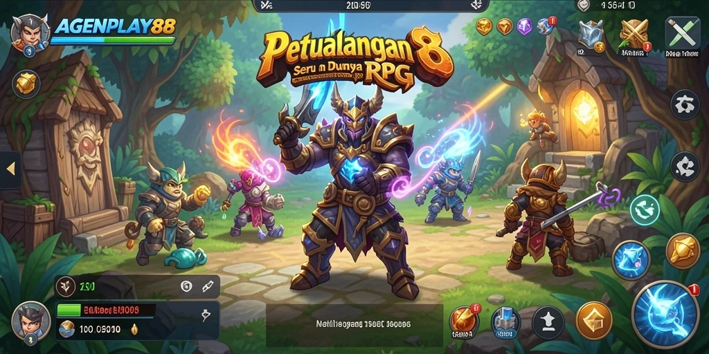Tampilan permainan seru AGENPLAY88 dalam dunia RPG yang luas.