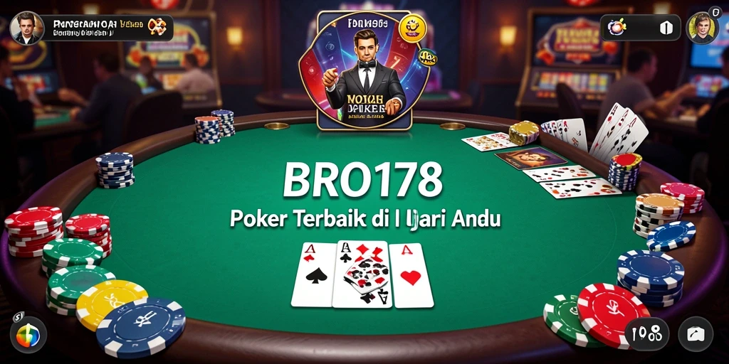 Tampilan menarik dari gameplay poker yang seru dan interaktif.