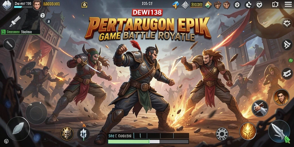 Tangkapan layar dari gameplay intens DEWI138 dalam pertarungan Battle Royale.