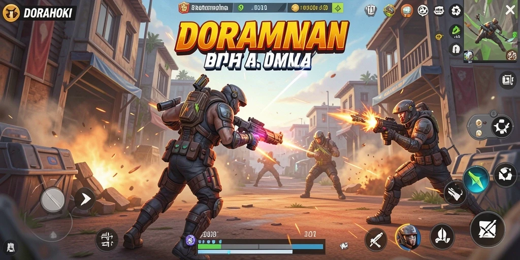 Gameplay DORAHOKI yang menegangkan dalam mode Battle Royale.