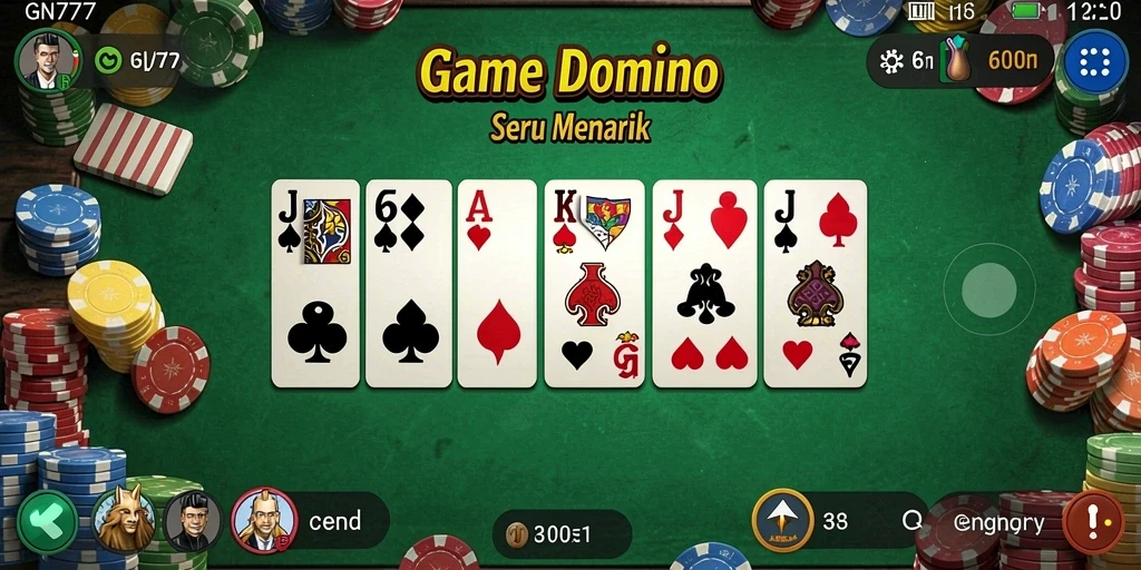 Screenshot gameplay GN777 menampilkan aksi seru permainan Domino.
