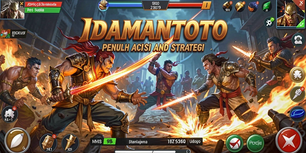 Screenshot IDAMANTOTO menampilkan pertarungan seru dengan karakter beraksi.