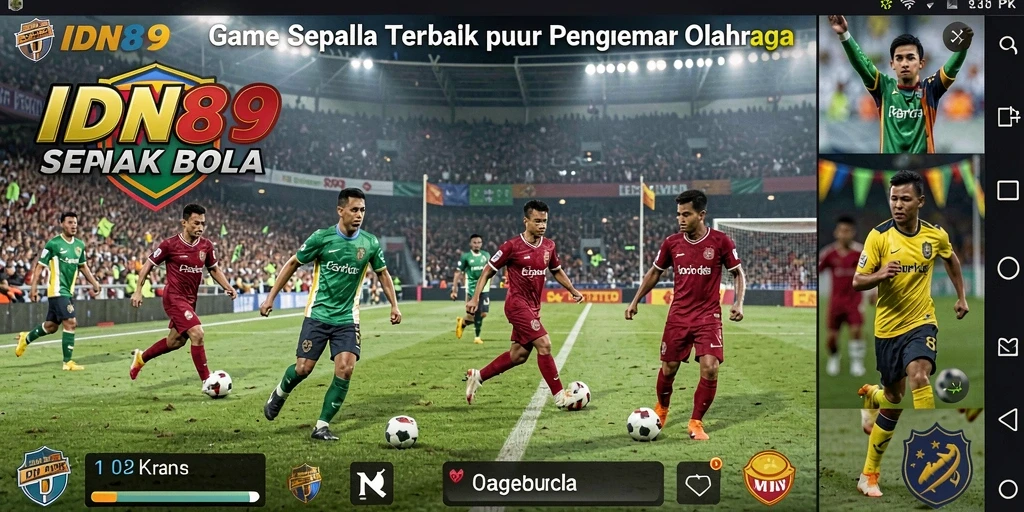 Tampilan gameplay IDN89 dengan aksi sepak bola yang menegangkan.