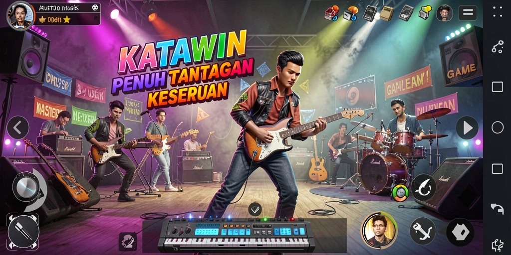 Screenshot KATAWIN menampilkan gameplay yang interaktif dan seru.