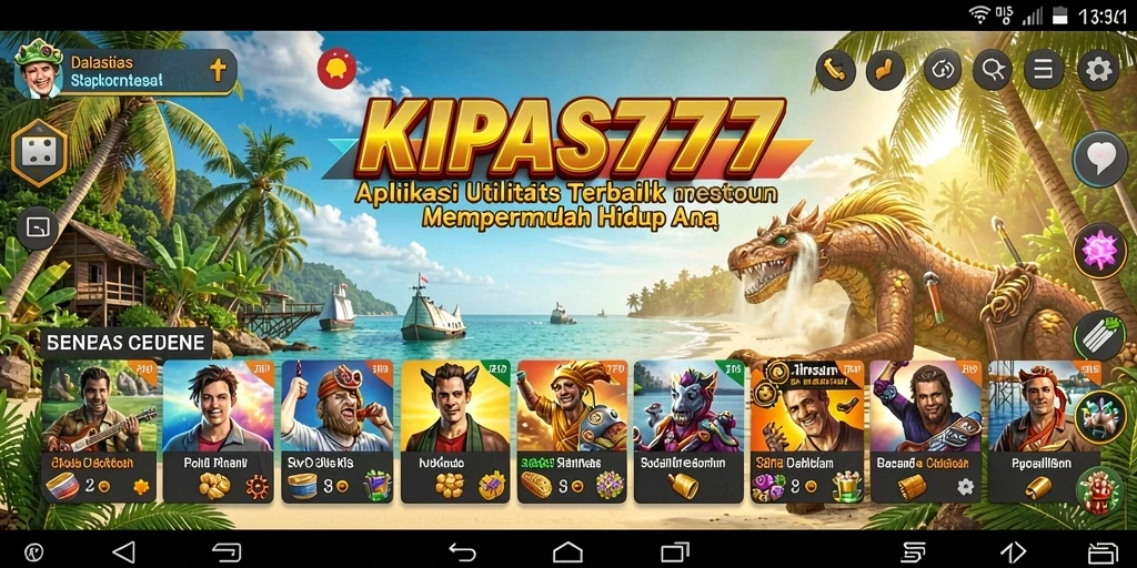 Screenshot utama KIPAS777 menampilkan interface aplikasi Utility yang sederhana.