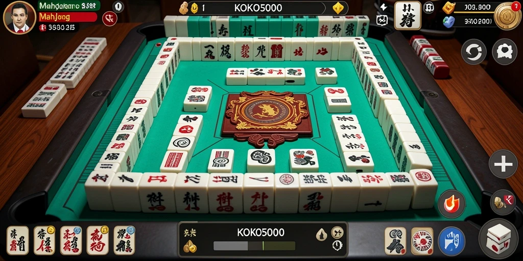 Tampilan gameplay KOKO5000 dengan ubin Mahjong yang menarik.