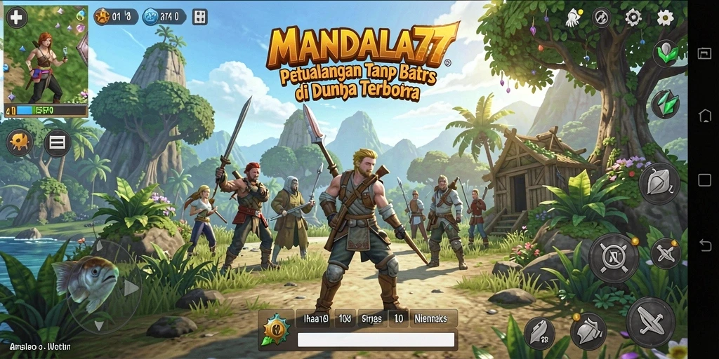Tampilan gameplay MANDALA77 yang menakjubkan di dunia terbuka.