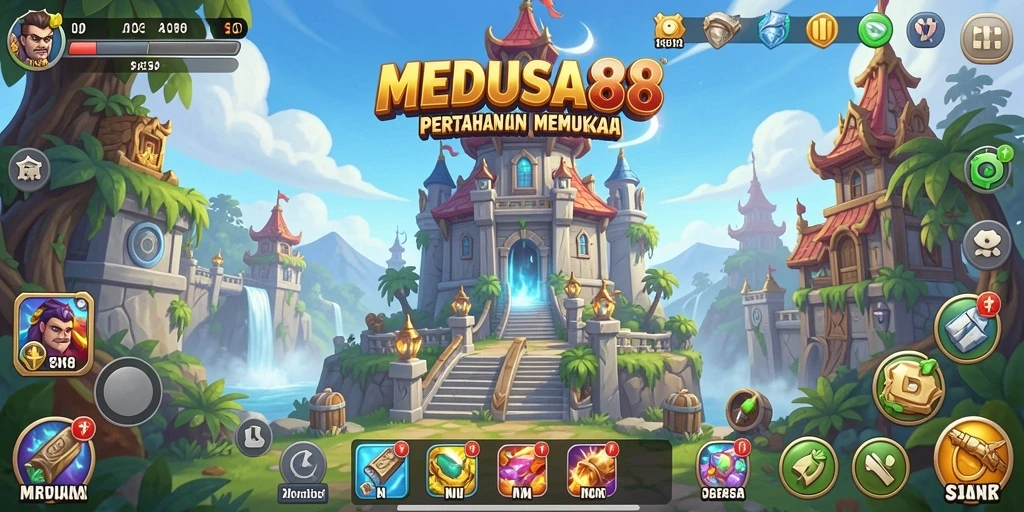 Gameplay seru di MEDUSA88 dengan menara pertahanan yang menantang.