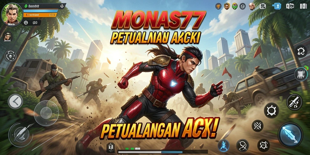 Tampilan gameplay MONAS77 dengan aksi mendebarkan dan karakter yang menarik.