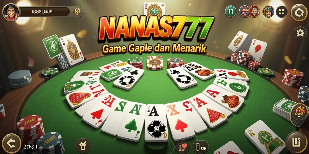 Tampilan gameplay Gaple yang seru di NANAS777, penuh strategi dan tantangan.