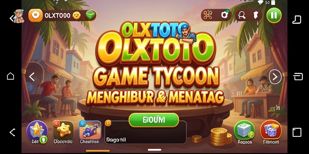 Tampilan gameplay OLXTOTO yang menunjukkan aktivitas manajerial bisnis.