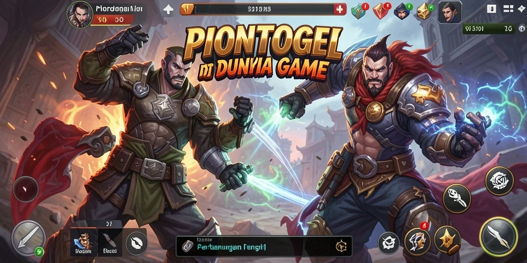 Screenshot utama PIONTOGEL menampilkan aksi pertarungan yang mendebarkan.