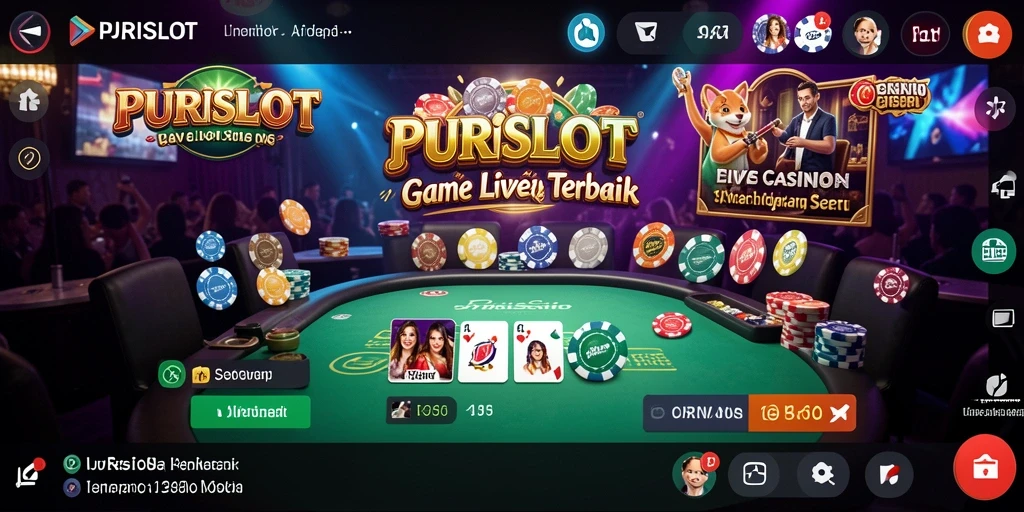 Tampilan permainan Live Casino yang seru dan interaktif di PURISLOT.