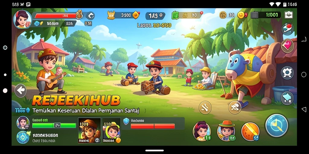 Screenshot gameplay REJEKIHUB yang menunjukkan keseruan permainan santai.