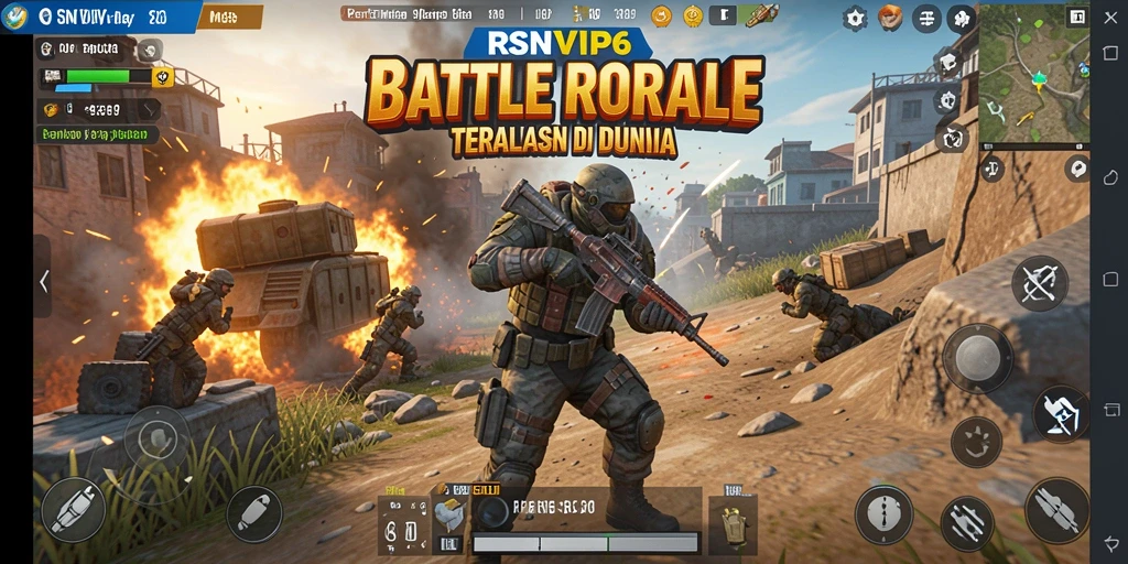 Tampilan gameplay seru dalam pertempuran Battle Royale.
