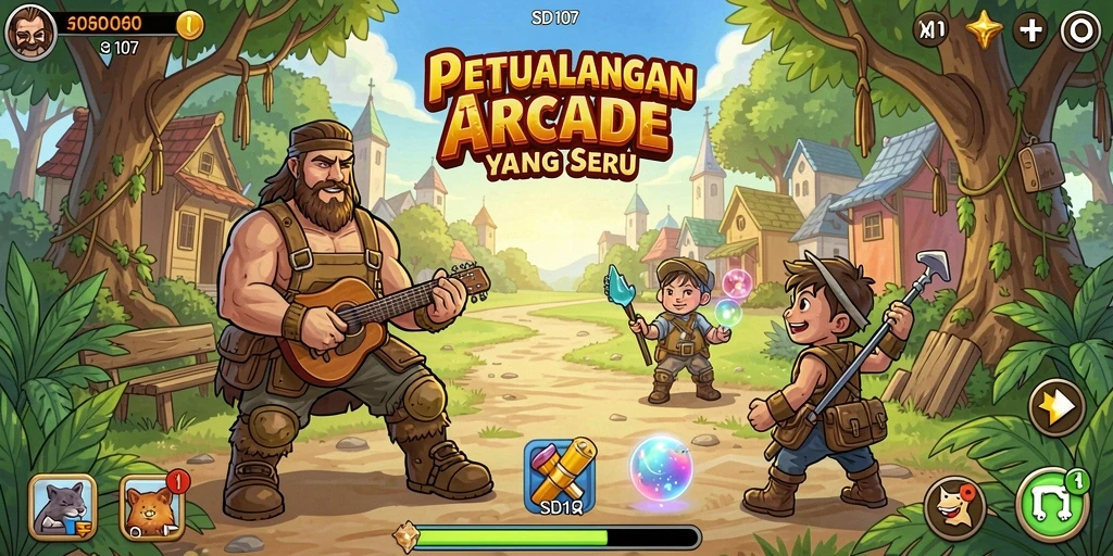 Screenshot gameplay SD107 menampilkan aksi seru dalam dunia arcade.