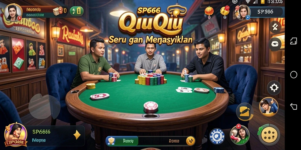 Screenshot gameplay SP666 menunjukkan suasana seru permainan QiuQiu.