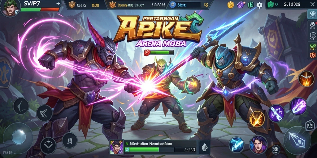 Screenshot gameplay epik dari permainan MOBA SVIP7.