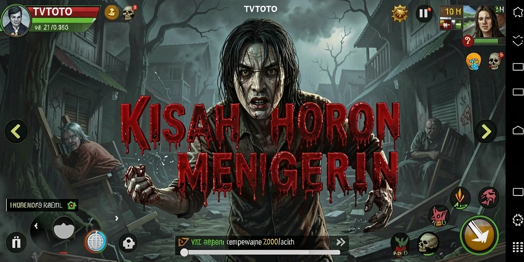 Tampilan gameplay menyeramkan di TVTOTO dengan suasana mencekam.