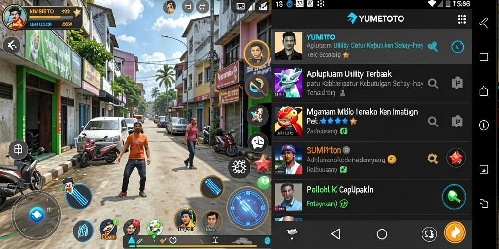 Tampilan antarmuka YUMETOTO yang sederhana dan fungsional.